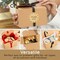 Brown Kraft Cookie Boxes with Ribbons & Stickers (20 Pack) 6.5” x 4” Small Cardboard Gift Boxes for Gift Giving, Baked Goods, Candy, Christmas, Decorative Food Packaging, Bakery Treats, Empty, Bulk